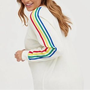 Torrid size 3 (22) rainbow sleeve fleece tunic sweatshirt